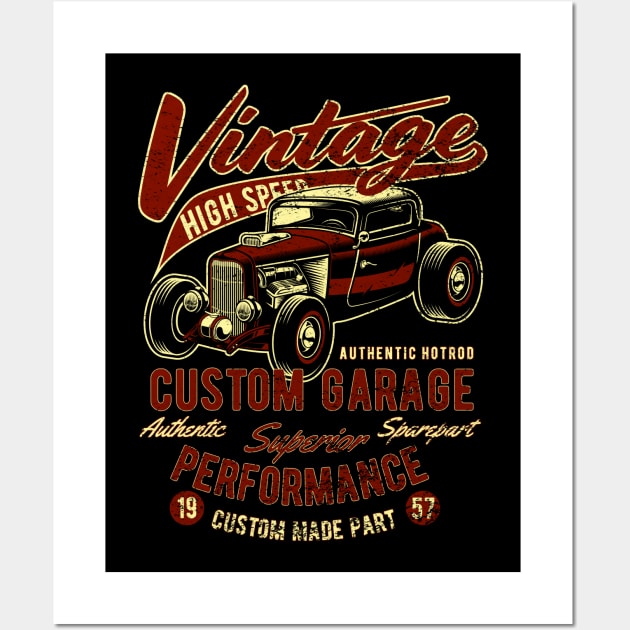 Vintage Hot Rod Wall Art by RockabillyM